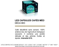 Capsules cafés Méo - Déca Bio