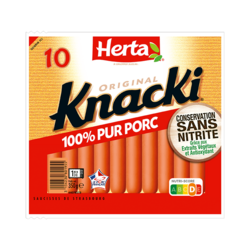 Saucisses KNACKI® x10 Conservation Sans Nitrite