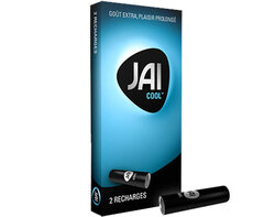 2 Recharges JAI COOL
Mélange frais et doux de menthe avec léger goût d'agrumes. Nicotine 9mg/g
