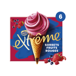Cône Extrême Sorbets Fruits Rouges X6