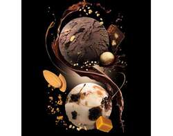 Boules de crème glacée et toppings