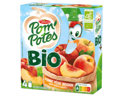 Pom'Potes® Bio Pomme Pêche Brugnon 4x90g