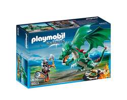 Chevalier avec grand dragon vert