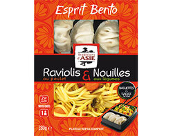 Bento Ravioli au poulet et Nouilles aux légumes