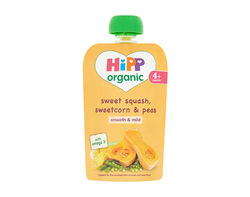 Sweet squash, sweetcorn & peas