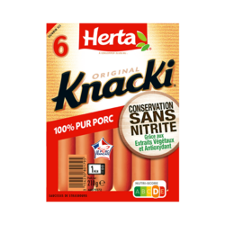 Saucisses KNACKI® x6 Conservation Sans Nitrite