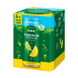 Touch of Lemon & Lime Sparkling Sugar Free Flavoured Water by Volvic Multipack 4x330ml
