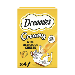 DREAMIES™ Creamy Adult Cat & Kitten Treats with Delicious Cheese 4x10g