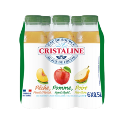 Cristaline au jus Pomme Pêche Poire