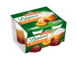 Liégeois Pomme Abricot sur coulis de Framboise