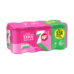 7UP Zero Sugar Pink Lemonade Cans 8 x 330ml