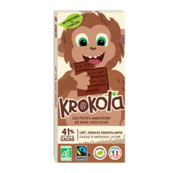 Chocolat au lait 41% céréales croustillantes - bio