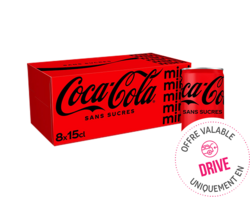 Coca-Cola sans sucres canettes 8x15CL