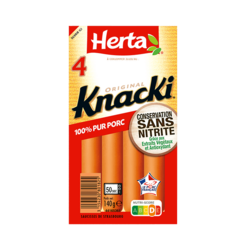 Saucisses KNACKI® x4 Conservation Sans Nitrite