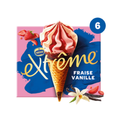 Cône Extrême Fraise Vanille X6