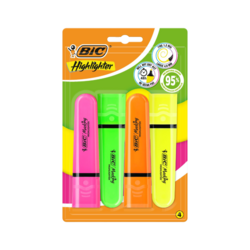 BIC® Highlighter Flat Neon Assorted - 4 Highlighters