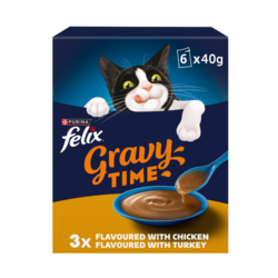 FELIX Gravy Time Chicken and Turkey Wet Cat Food 6x40g