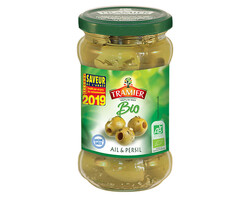 Olives vertes dénoyautées ail et persil
