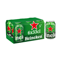 Heineken bière blonde canettes 6x33cl 5°
