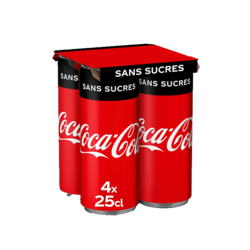 Coca-Cola sans sucres canettes 4x25CL