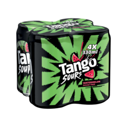 NEW Tango Sours Watermelon Sugar Free 4x330ml