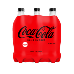 Coca-Cola sans sucres bouteille 6x1,25L