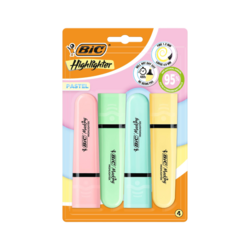 BIC® Highlighter Flat Pastel Assorted - 4 Highlighters
