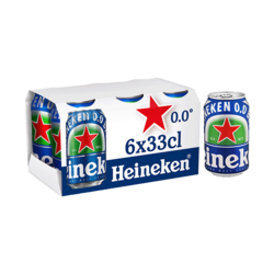 Heineken 0.0 bière blonde sans alcool canettes 6x33cl 0.0°
