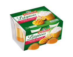 Liégeois Pomme Mangue sur coulis de Passion