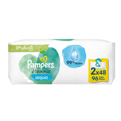 Lingettes Pampers Harmonie Aqua 0% 2X48