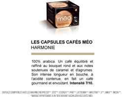 Capsules cafés Méo - Harmonie