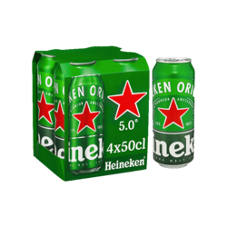 Heineken bière blonde canettes 4x50cl 5°