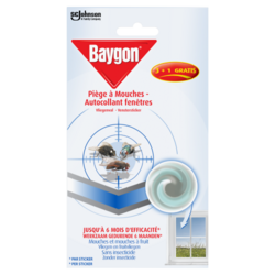 Baygon Piège à Mouches - Autocollant Fenêtres - 4 Pièces
