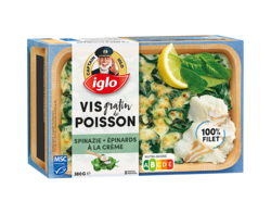 Visgratin spinazie room 380g