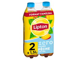 Lipton Ice Tea Zero Saveur Pêche 2x1,5L