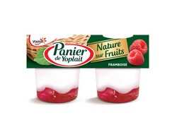 Panier de Yoplait Nature sur Fruits Framboise 140gx2