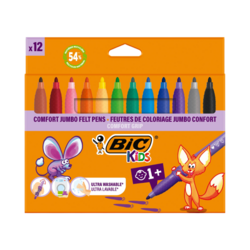 BIC® Jumbo Comfort Felt Pens - 12 Colors