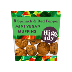 Spinach & Red Pepper Mini Vegan Muffins