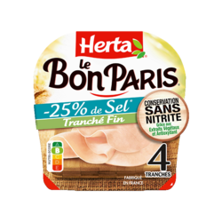 Le Bon Paris® tranché fin Sel réduit* Conservation Sans Nitrite 4T