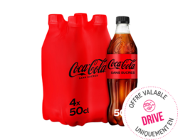 Coca-Cola sans sucres bouteille 4x50CL