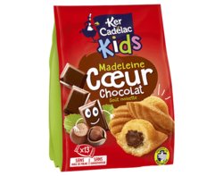 Madeleines coeur Chocolat goût Noisette x13, 455g