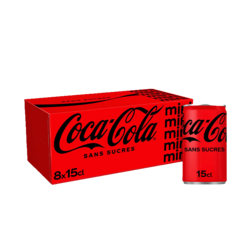 Coca-Cola sans sucres canettes 8x15CL