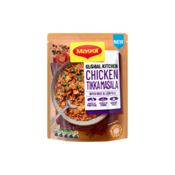Chicken Tikka Masala with Rice and Lentils