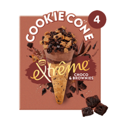 COOKIE CONE Choco Brownies x4