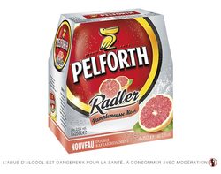 Pelforth Radler 6x25cl - Spécialité à base de bière et de jus de pamplemousse rose 2.5°