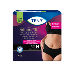 TENA Silhouette Normal Taille Basse Noir M x12