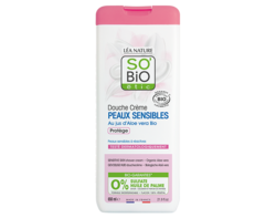 Douche crème peaux sensibles, au jus d'Aloe vera bio, 650ml