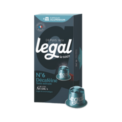 Legal Décaféiné sans solvant N°6 - capsules aluminium x10