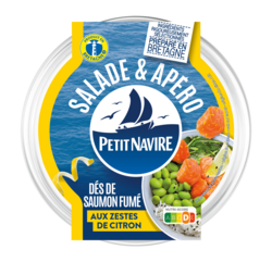 Dés de saumon fumé zestes de citron