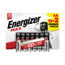 Energizer Max pack de 12+2 piles alcalines AA